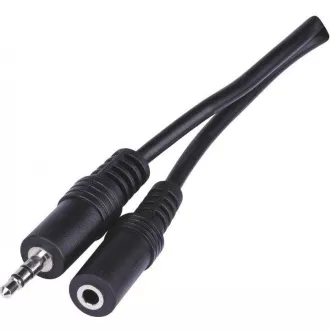 PREMIUMCORD Kabel audio 3, 5mm Jack - Jack prodlužovací 5m (M/F, stereo)