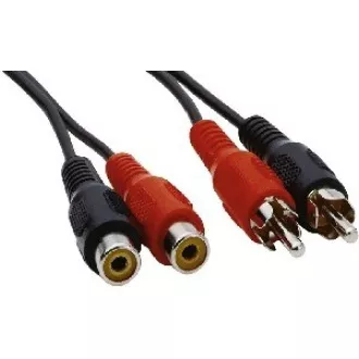 PREMIUMCORD Kabel prodlužovací audio 2x Cinch - 2x Cinch (RCA, M/F) 2m