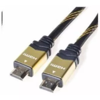 PREMIUMCORD Gold HDMI High Speed + Ethernet kabel (v1.4), opletený, zlacené konektory, 1m