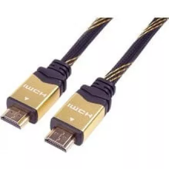 PREMIUMCORD Gold HDMI High Speed + Ethernet kabel (v1.4), opletený, zlacené konektory, 2m