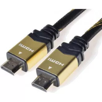 PREMIUMCORD Gold HDMI High Speed + Ethernet kabel (v1.4), opletený, zlacené konektory, 2m