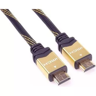 PREMIUMCORD Gold HDMI High Speed + Ethernet kabel (v1.4), opletený, zlacené konektory, 3m