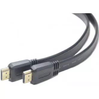 PREMIUMCORD HDMI High Speed + Ethernet plochý kabel, zlacené konektory, 2m