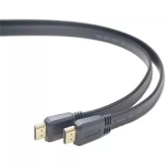 PREMIUMCORD HDMI High Speed + Ethernet plochý kabel, zlacené konektory, 2m