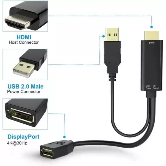 PREMIUMCORD adaptér HDMI to DisplayPort s napájením