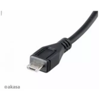 AKASA kabel redukce USB OTG Micro USB male na USB Type-A female, 15cm