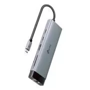 TP-Link UH9120C USB-C hub 9v1 (3xUSB3.2Gen1, 1xUSB-C3.2Gen1, 1xGbE, 1xHDMI, 1xSD, 1xmicroSD, PD 100W)