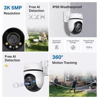 TP-Link Tapo C530WS venkovní-outdoor kamera (5MP, 3K 1620p, WiFi, IR 30m, microSD card)