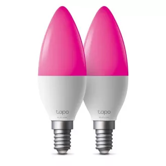 TP-Link Tapo L430C(2-pack) chytrá WiFi stmívatelná LED žárovka (barevná, 2500K-6500K, 470lm, 2, 4GHz, E14)