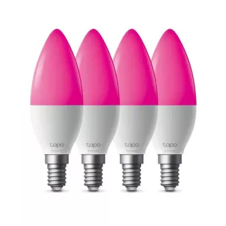 TP-Link Tapo L430C(4-pack) chytrá WiFi stmívatelná LED žárovka (barevná, 2500K-6500K, 470lm, 2, 4GHz, E14)