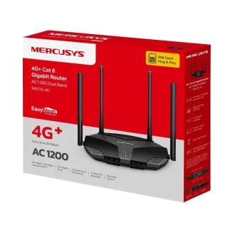 Mercusys MB235-4G WiFi5 EasyMesh router (AC1200, 4G LTE Cat6, 2, 4GHz/5GHz, 1xGbE LAN/WAN, 3xGbE LAN, 1xnanoSIM) - Použité Mercusys MB235-4G WiFi5 EasyMesh router (AC1200, 4G LTE Cat6, 2, 4GHz/5GHz, 1xGbE LAN/WAN, 3xGbE LAN, 1xnanoSIM) - Použité