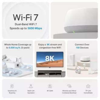 TP-Link Deco BE22(2-pack) WiFi7 Mesh (BE3600, 2, 4GHz/5GHz, 2xGbELAN/WAN)