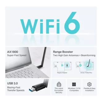 TP-Link Archer TX35U Plus WiFi6 USB adapter (AX1800, 2, 4GHz/5GHz, USB3.0)