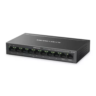 MERCUSYS switch MS110CP (8x100Mb/s, 2xGbE, 8xPoE+, 65W, fanless)