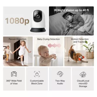 MERCUSYS MC200 domácí/indoor kamera (2MP, Full HD 1080p, IR 12m, WiFi, microSD)