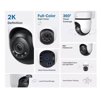 TP-Link Tapo C510W(2-pack) venkovní-outdoor kamera, (3MP, PTZ, 2K 1296p, WiFi, IR 30m, micro SD card)