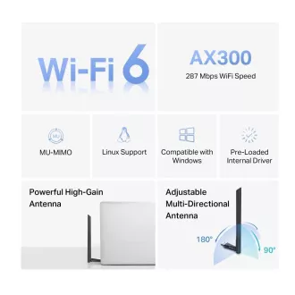MERCUSYS MA14H WiFi6 USB adapter (AX300, 2, 4GHz)