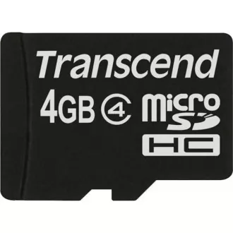 TRANSCEND MicroSDHC karta 4GB Class 4, bez adaptéru
