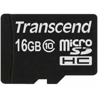 TRANSCEND MicroSDHC karta 16GB Class 10, bez adaptéru TRANSCEND MicroSDHC karta 16GB Class 10, bez adaptéru