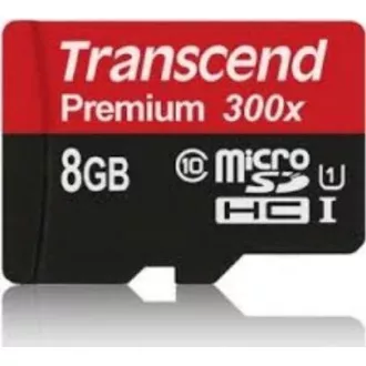 TRANSCEND MicroSDHC karta 8GB Premium, Class 10 UHS-I 300x, bez adaptéru