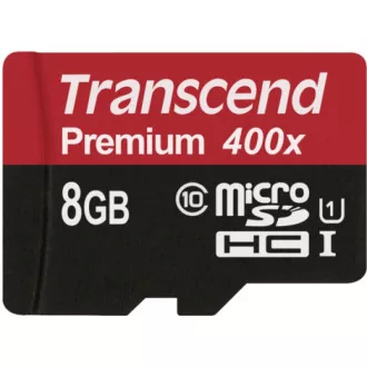 TRANSCEND MicroSDHC karta 8GB Premium, Class 10 UHS-I 300x, bez adaptéru