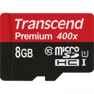 TRANSCEND MicroSDHC karta 8GB Premium, Class 10 UHS-I 300x, bez adaptéru