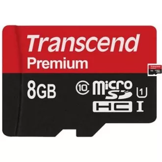 TRANSCEND MicroSDHC karta 8GB Premium, Class 10 UHS-I 300x, bez adaptéru