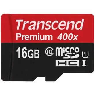 TRANSCEND MicroSDHC karta 16GB Premium, Class 10 UHS-I 300x, bez adaptéru