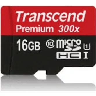 TRANSCEND MicroSDHC karta 16GB Premium, Class 10 UHS-I 300x, bez adaptéru