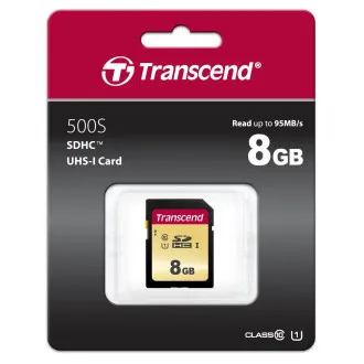 TRANSCEND SDHC karta 8GB 500S, UHS-I U1 (R:95/W:20 MB/s) TRANSCEND SDHC karta 8GB 500S, UHS-I U1 (R:95/W:20 MB/s)