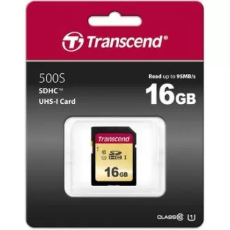 TRANSCEND SDHC karta 16GB 500S, UHS-I U1 (R:95/W:60 MB/s)