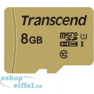 TRANSCEND MicroSDHC karta 8GB 500S, UHS-I U1 + adaptér TRANSCEND MicroSDHC karta 8GB 500S, UHS-I U1 + adaptér