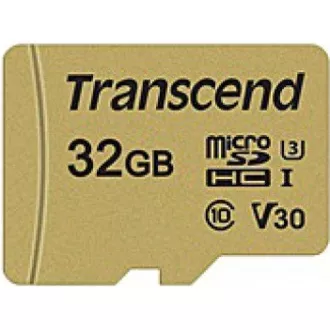 TRANSCEND MicroSDHC karta 32GB 500S, UHS-I U3 V30 + adaptér