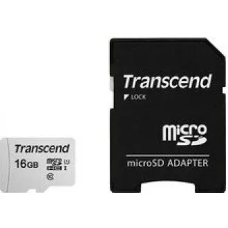 TRANSCEND MicroSDHC karta 16GB 300S, UHS-I U1 + adaptér