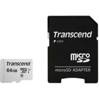 TRANSCEND MicroSDXC karta 64GB 300S, UHS-I U1 + adaptér