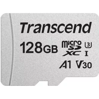 TRANSCEND MicroSDXC karta 128GB 300S, UHS-I U3 V30 + adaptér