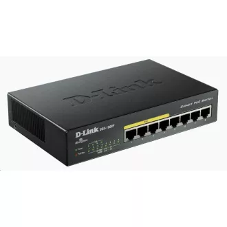 D-Link DGS-1008P 8-port Gigabit Desktop Switch, 4 porty jsou PoE+, PoE budget 68W