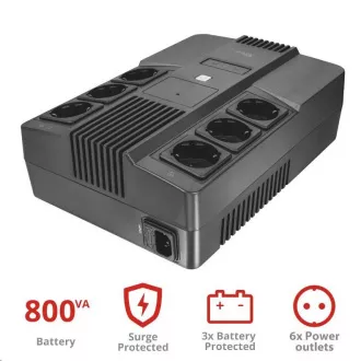 TRUST Záložní zdroj Maxxon 800VA UPS with 6 standard wall power outlets TRUST Záložní zdroj Maxxon 800VA UPS with 6 standard wall power outlets