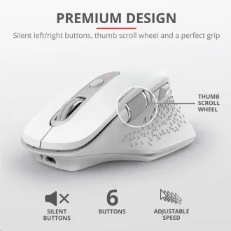 TRUST bezdrátová Myš Ozaa Rechargeable Wireless Mouse - white TRUST bezdrátová Myš Ozaa Rechargeable Wireless Mouse - white