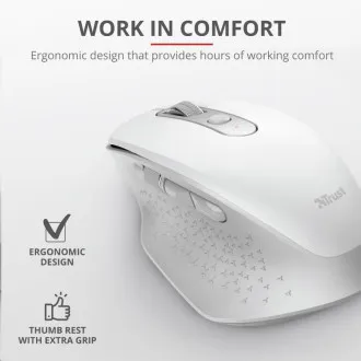TRUST bezdrátová Myš Ozaa Rechargeable Wireless Mouse - white TRUST bezdrátová Myš Ozaa Rechargeable Wireless Mouse - white