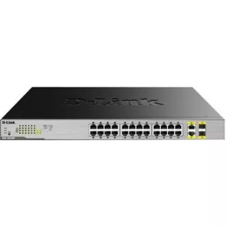 D-Link DGS-1026MP 26-Port Gigabit PoE Switch, 24x gigabit PoE RJ45, 2x gigabit RJ45/SFP, PoE budget 370W