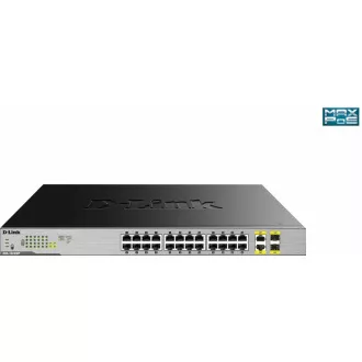 D-Link DGS-1026MP 26-Port Gigabit PoE Switch, 24x gigabit PoE RJ45, 2x gigabit RJ45/SFP, PoE budget 370W