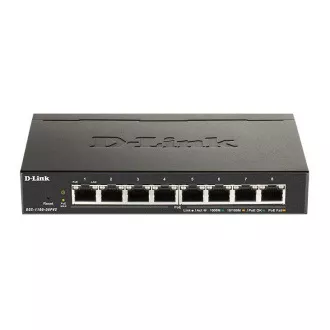 D-Link DGS-1100-08PV2 8-port Gigabit Smart Managed PoE switch, PoE budget 64W, fanless