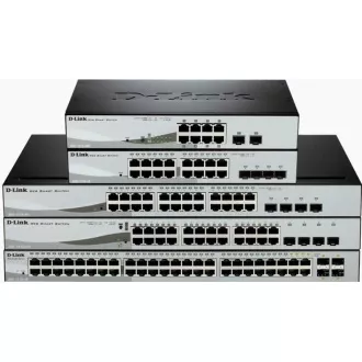 D-Link DGS-1210-08P 10-port Gigabit Smart PoE Switch, 8x GbE PoE+, 2x SFP, PoE 65W, fanless