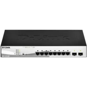 D-Link DGS-1210-08P 10-port Gigabit Smart PoE Switch, 8x GbE PoE+, 2x SFP, PoE 65W, fanless