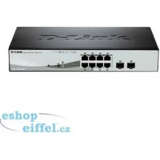 D-Link DGS-1210-08P 10-port Gigabit Smart PoE Switch, 8x GbE PoE+, 2x SFP, PoE 65W, fanless