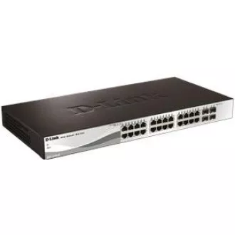 D-Link DGS-1210-28 28-port Gigabit Smart+ Switch, 24x GbE, 4x RJ45/SFP, fanless