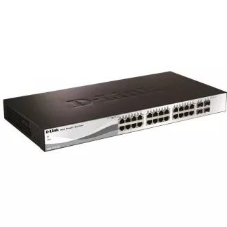D-Link DGS-1210-28 28-port Gigabit Smart+ Switch, 24x GbE, 4x RJ45/SFP, fanless