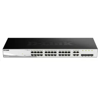 D-Link DGS-1210-28 28-port Gigabit Smart+ Switch, 24x GbE, 4x RJ45/SFP, fanless