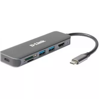 D-Link DUB-2327 USB-C Hub with HDMI and SD/microSD Card Reader, 2x USB3.0, mini docking station